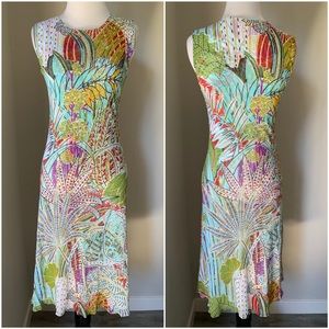 Peter Cohen Printed Mesh Midi Dress